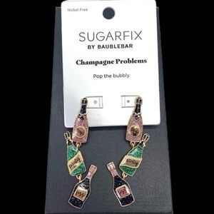 SUGARFIX by BaubleBar 'Champagne Problems' Statement Earrings - Pink/Green/Black